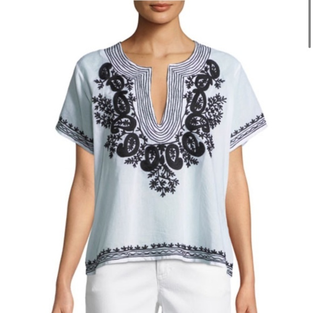 NEW ladies lightweight BOHO embroidered top